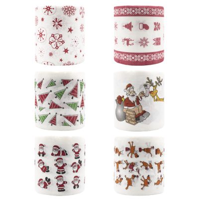 Acleanus Christmas Toilet Paper - Festive Santa & Tree Patterns for Holiday Bathroom D??cor and Party Supplies