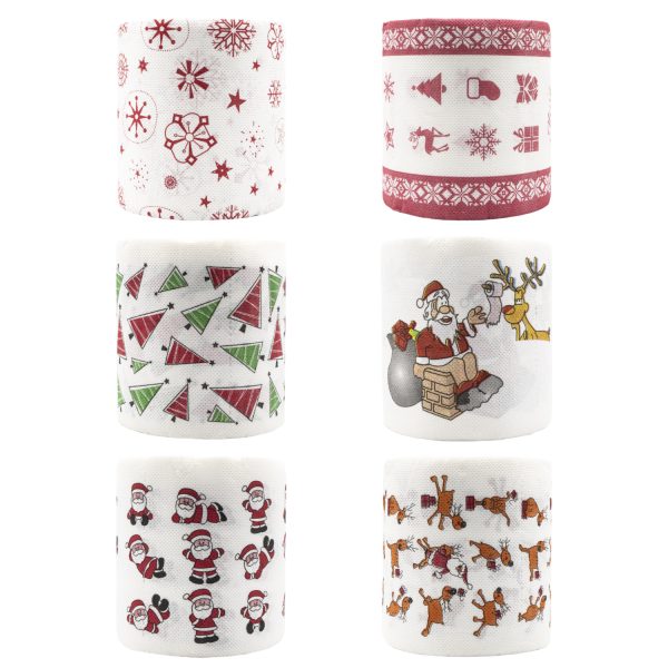 Snow Flakes 1 Roll Christmas Toilet Paper Roll Tissue Napkin Santa Tree Pattern for Xmas Holiday Party Supplies Bathroom Decoration - Image 8