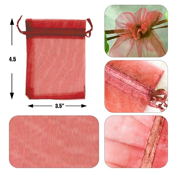 50 pcs Organza Gift Bags 4??x3.5?? inch Multi-Color - Wedding Party Favor Bags, Mesh Gift Bags, Jewelry Gift Bags for Party, Festival, Jewelry, Festival, Bathroom Soaps, Makeup Organza Favor Bags - Image 3